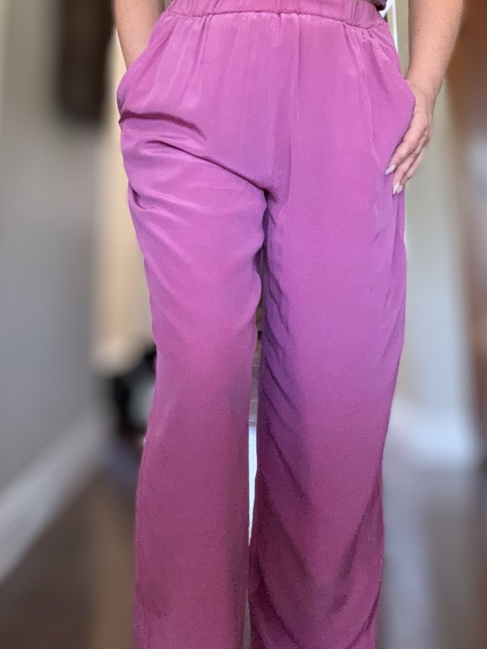 Silk Studio Claude Bennett Fuchsia Silk Tapered Pants Vintage XS 0